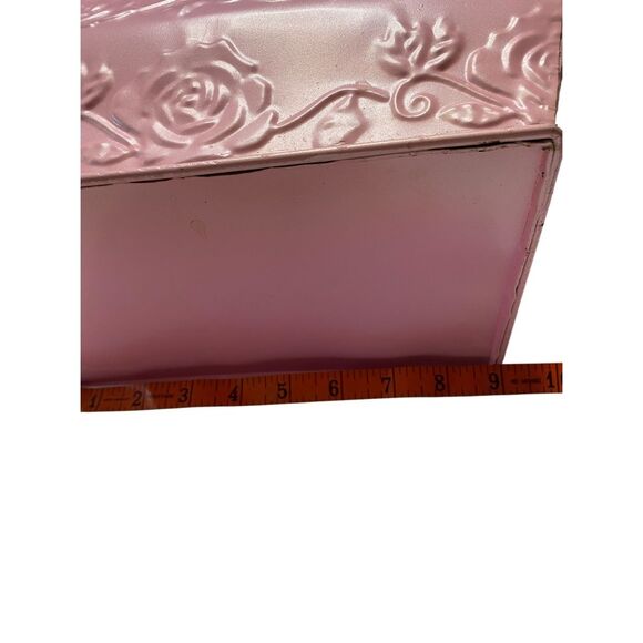 Vintage Original Light Pink Metal Matte Antelope Planter Window Box Art Pottery - Picture 4 of 12